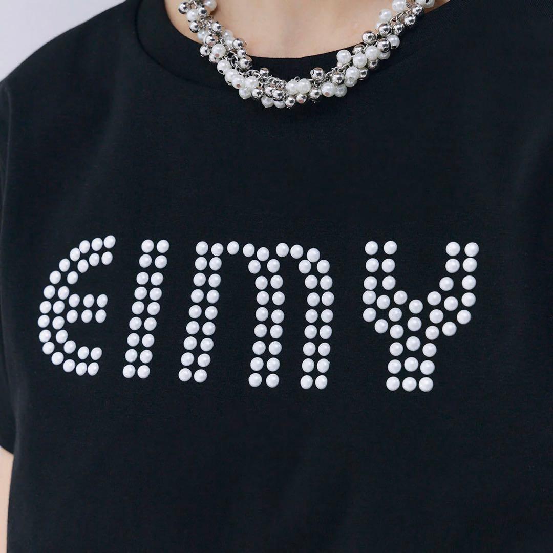 eimy istoire パールロゴTシャツ ブラック