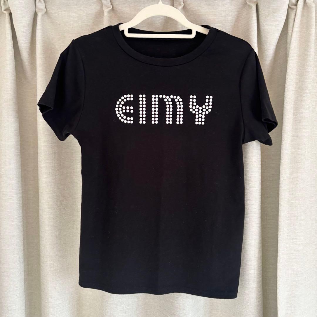 eimy istoire パールロゴTシャツ ブラック