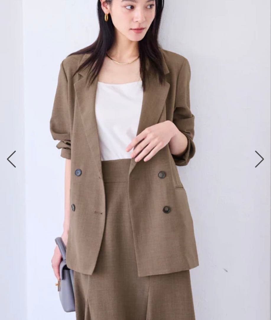 【新品、未使用、タグ付き】VIS リネンライクジャケット　ブラウン　Mサイズ
