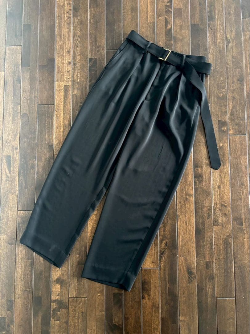 クルニ/24AW 定価8万 セットアップ ダブルブレストJKT ベルト付 黒 1