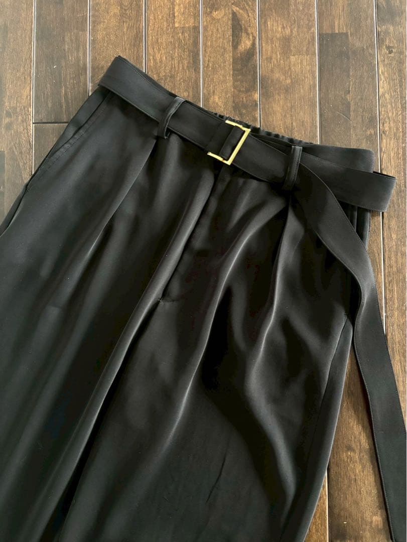 クルニ/24AW 定価8万 セットアップ ダブルブレストJKT ベルト付 黒 1