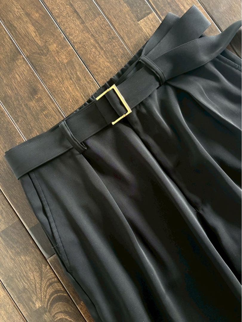 クルニ/24AW 定価8万 セットアップ ダブルブレストJKT ベルト付 黒 1