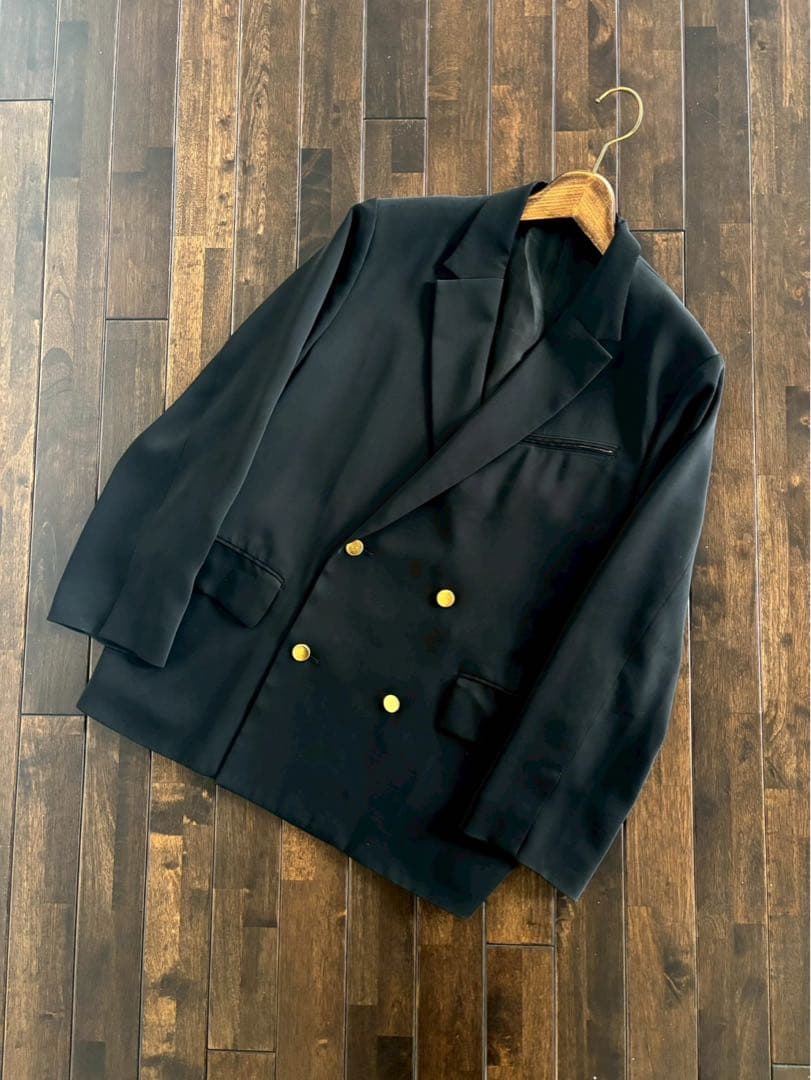 クルニ/24AW 定価8万 セットアップ ダブルブレストJKT ベルト付 黒 1