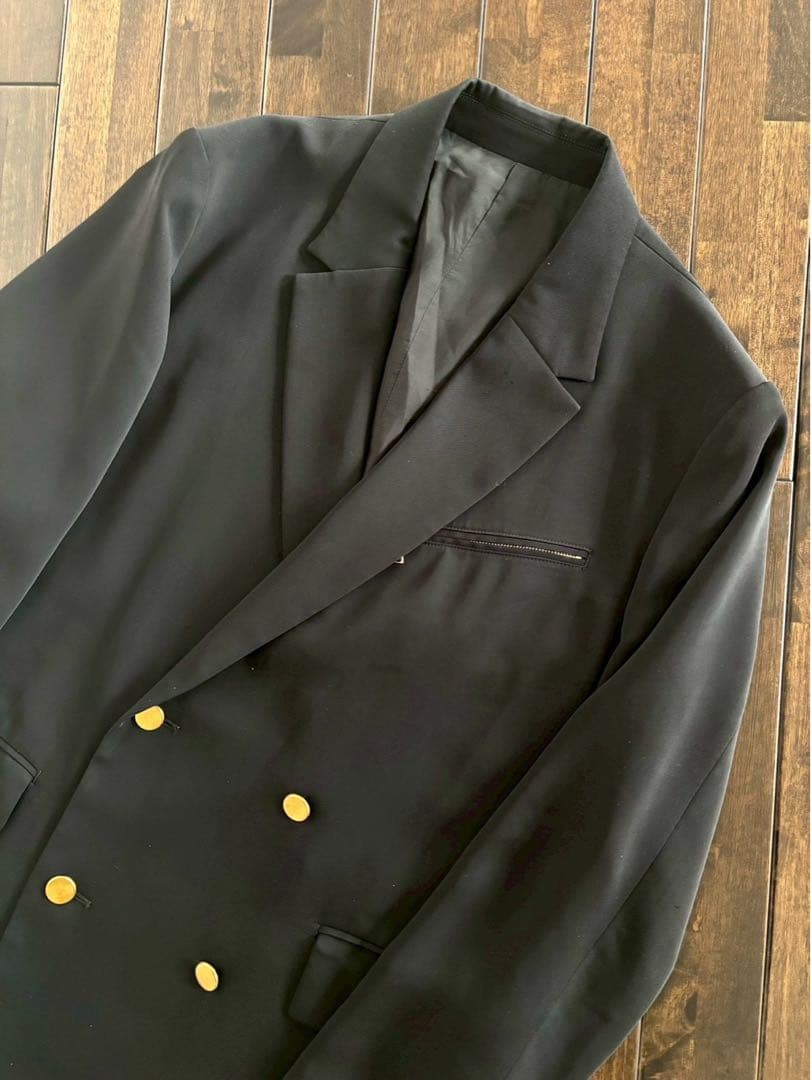 クルニ/24AW 定価8万 セットアップ ダブルブレストJKT ベルト付 黒 1