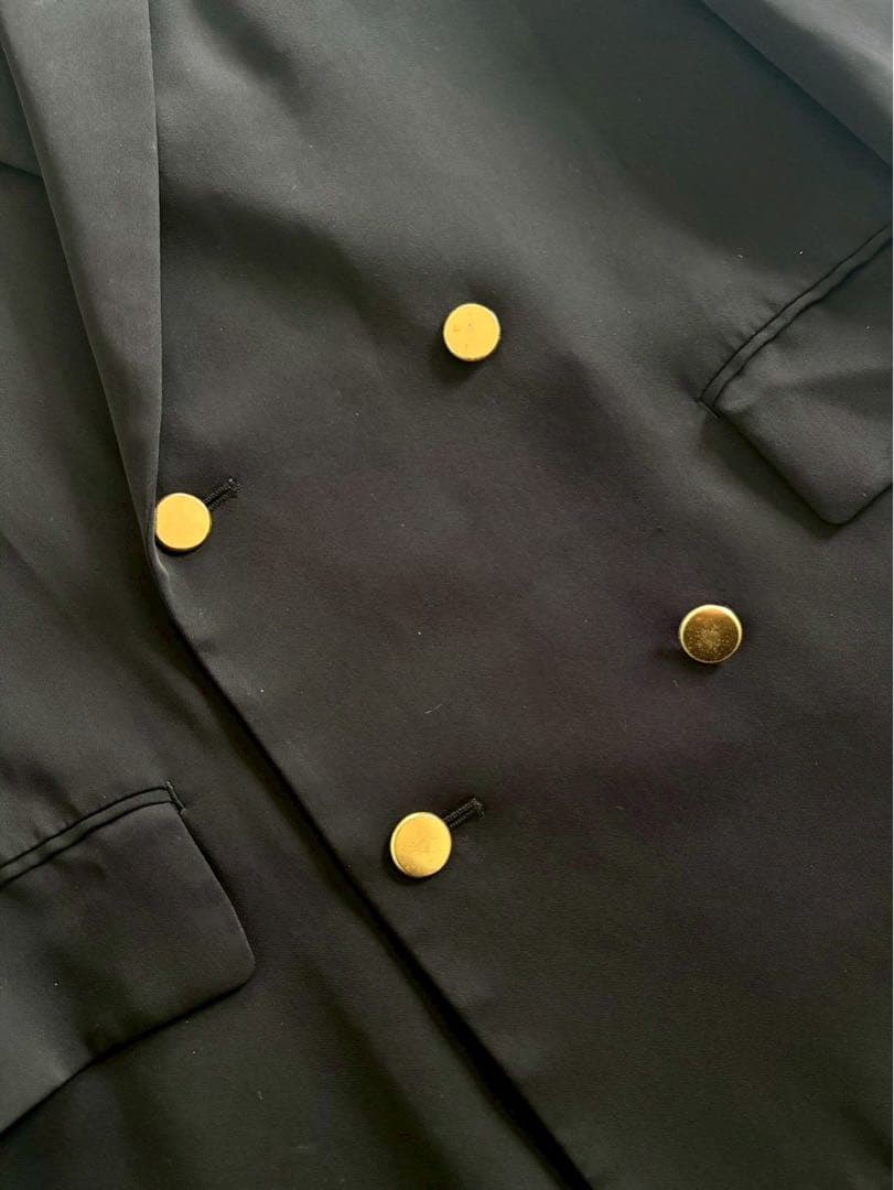 クルニ/24AW 定価8万 セットアップ ダブルブレストJKT ベルト付 黒 1