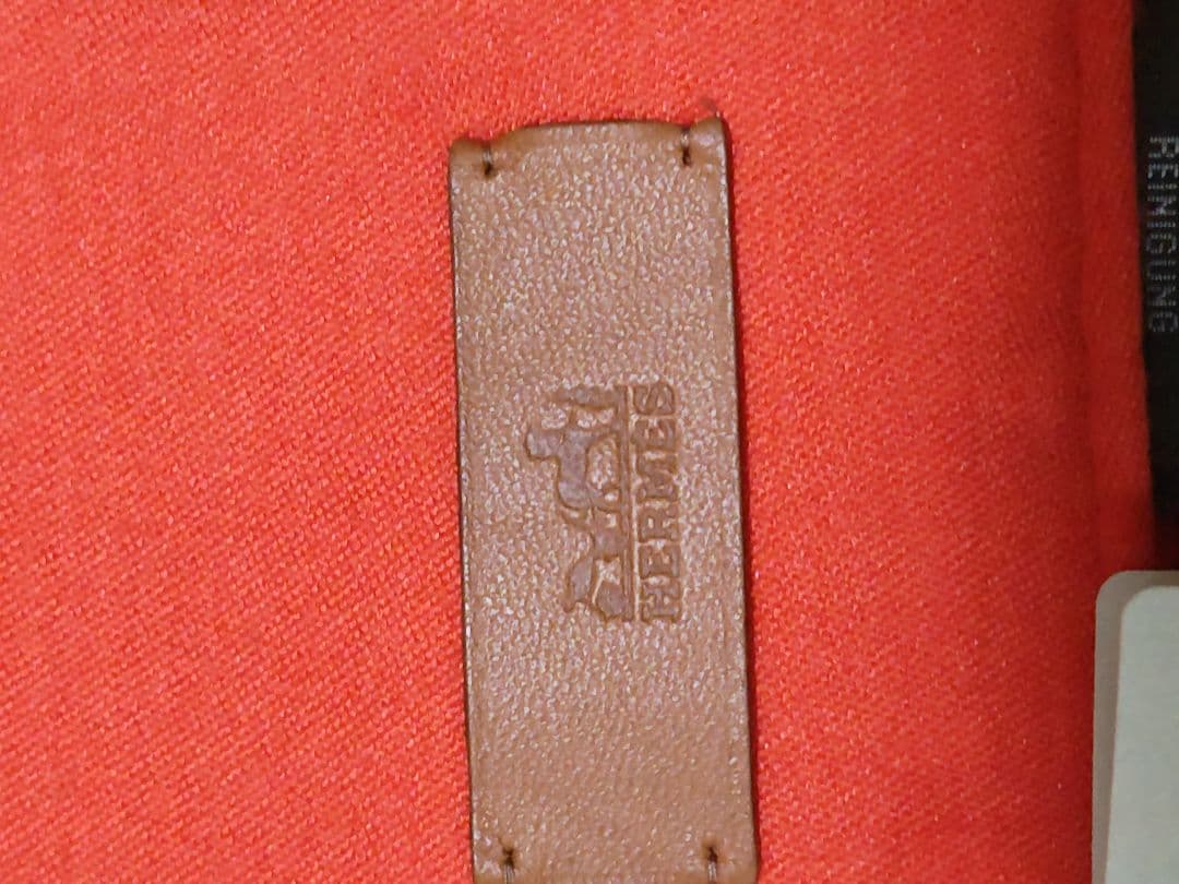 新品！エルメス！　オレンジ色 シンプル ストール 未使用タグ付き