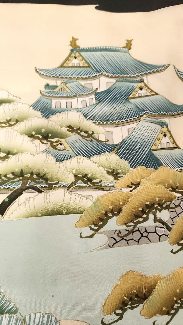 手描き　お宮参り　産着(初着、祝着)　七五三　男の子　五つ紋　子供着物　襦袢付き