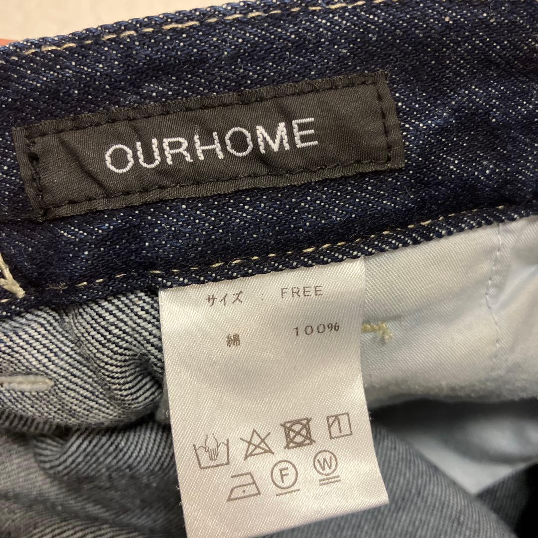 アワーホームOUR こだわりシルエットのデニムパンツ　ダークブルー
