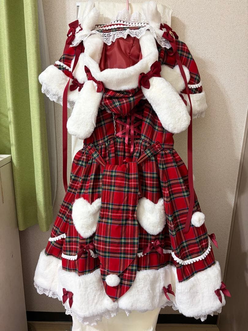 Lapin de neige タータンチェックジャンパースカート