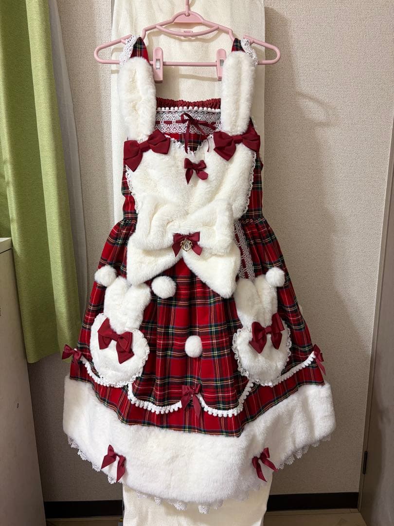 Lapin de neige タータンチェックジャンパースカート