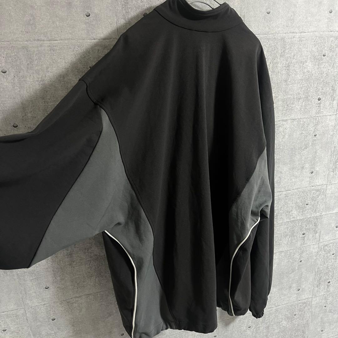 激レア！90s Nike Vintage トラックジャケット　黒グレー　刺繍ロゴ