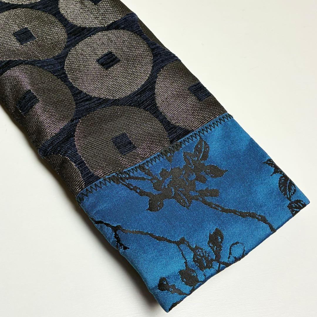【美品】デシグアル/総柄ロングコート/刺繍/ジャガード/異素材切替/パッチワーク