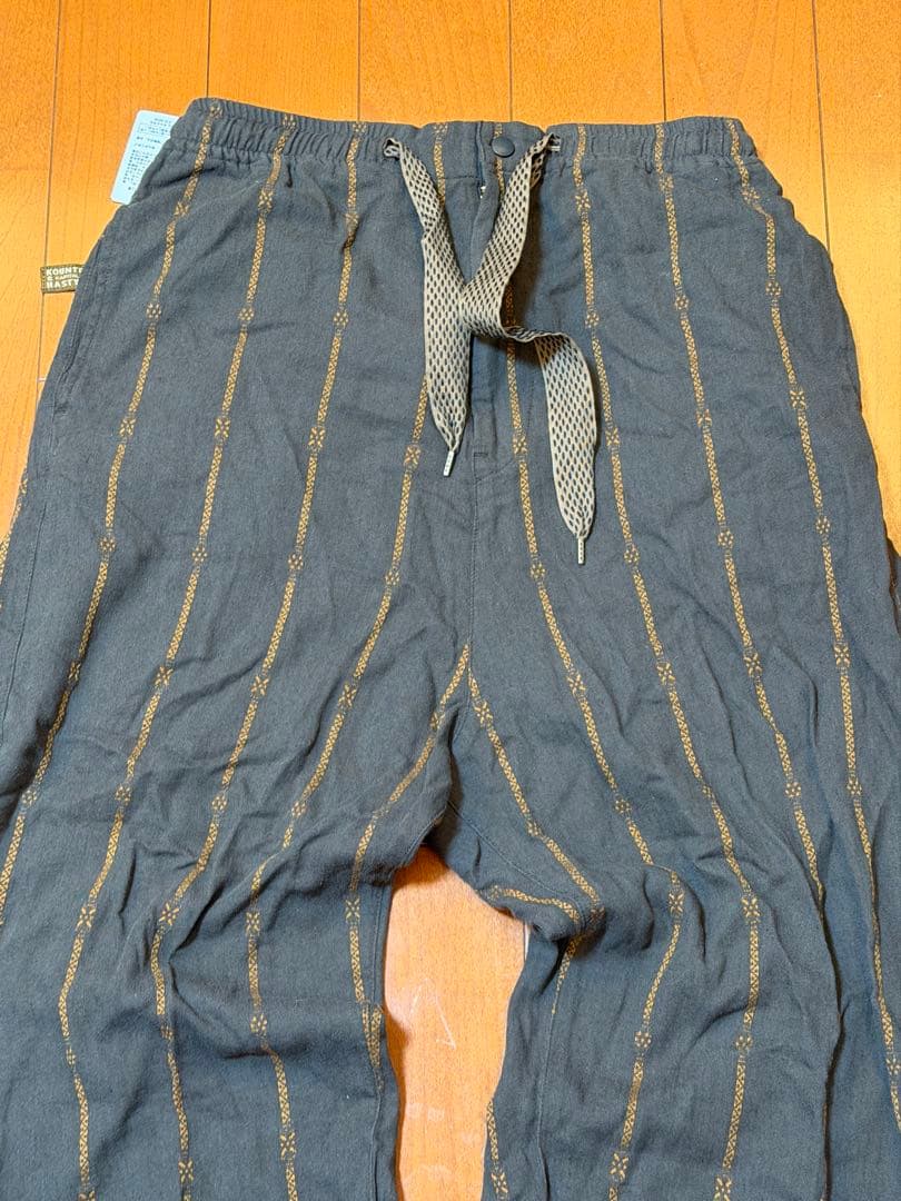 KAPITAL 綿麻シャムストライプ　イージーパンツ(ダークブラウンsize4