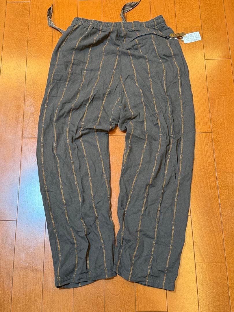 KAPITAL 綿麻シャムストライプ　イージーパンツ(ダークブラウンsize4