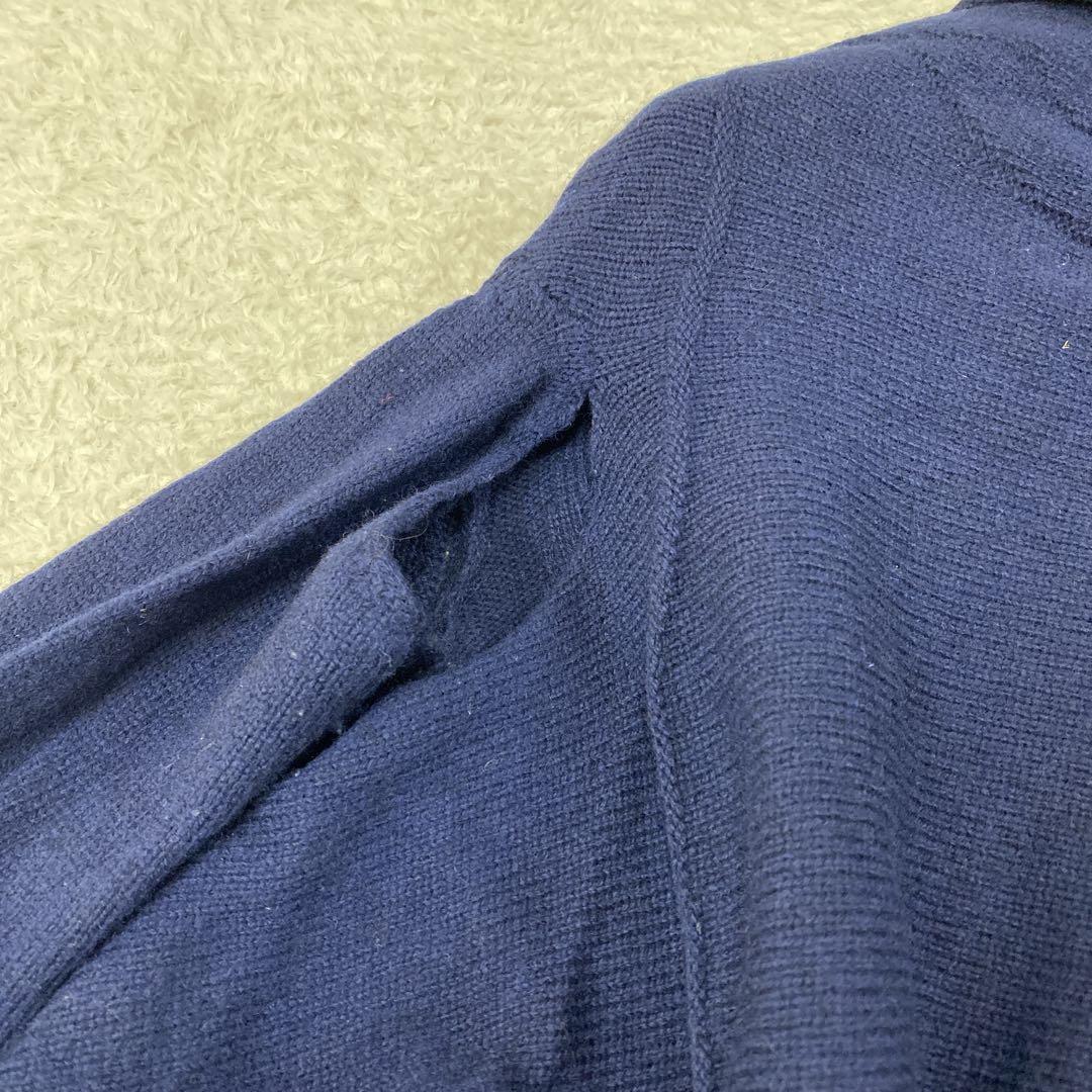 美品・COMME des GARCONS 変形カーディガン　毛100％　紺　S