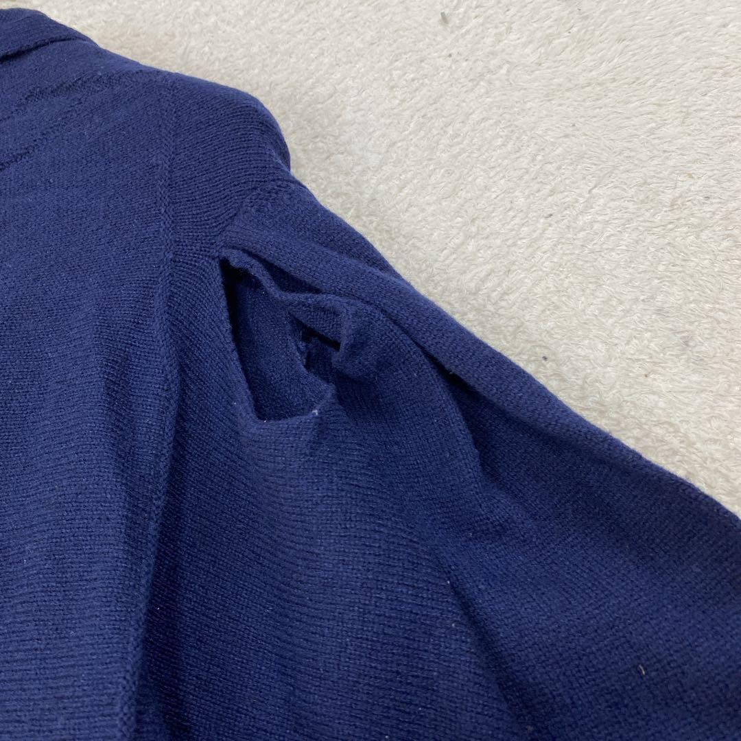 美品・COMME des GARCONS 変形カーディガン　毛100％　紺　S