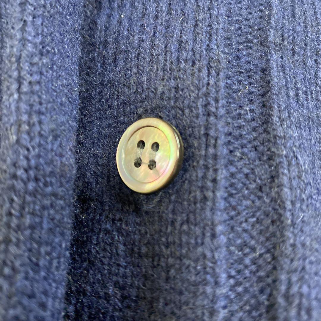 美品・COMME des GARCONS 変形カーディガン　毛100％　紺　S