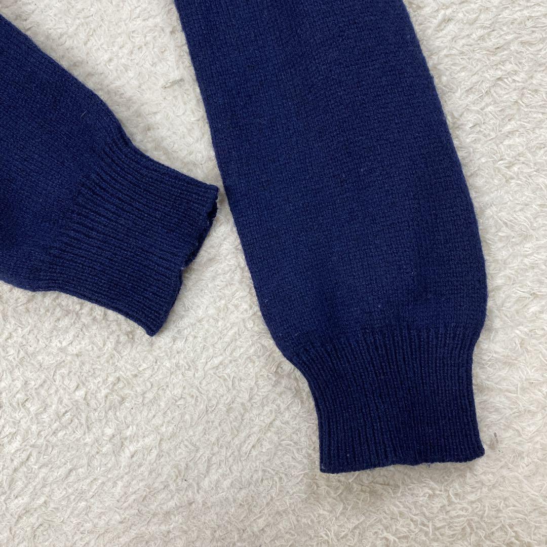 美品・COMME des GARCONS 変形カーディガン　毛100％　紺　S