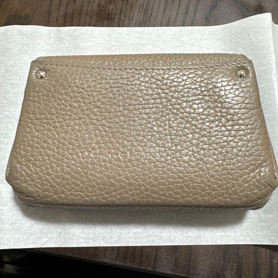 グレー レザー 二つ折り財布