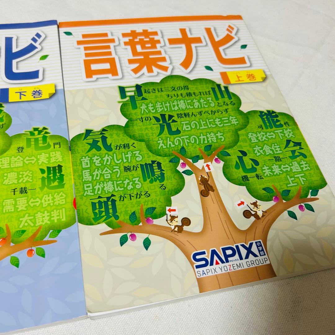 19-20あ　SAPIX 美品　サピックス　言葉ナビ　上巻　下巻　重要教材