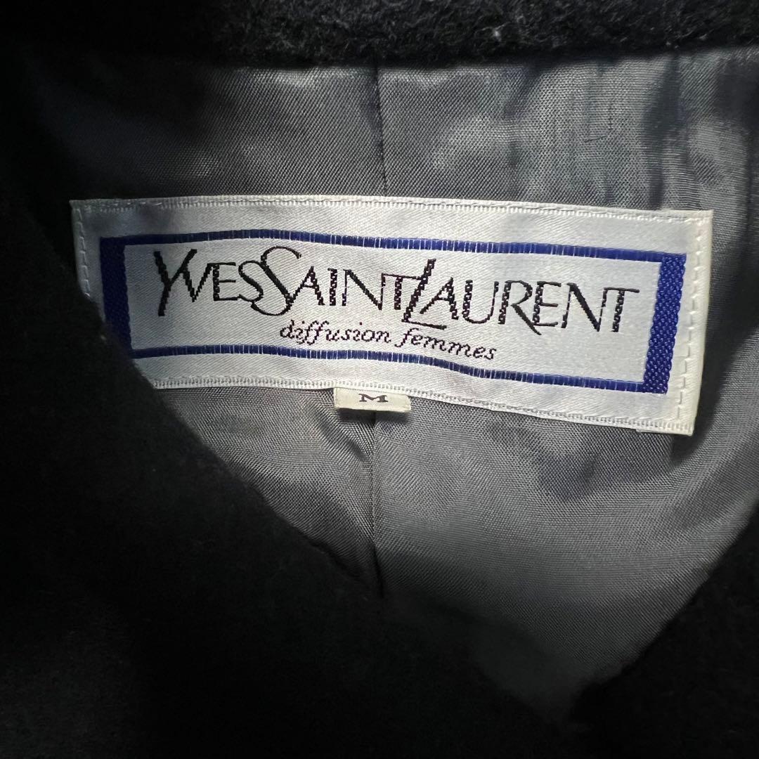 90s YVES SAINT LAURENT/オーバーコート/M/ブラック