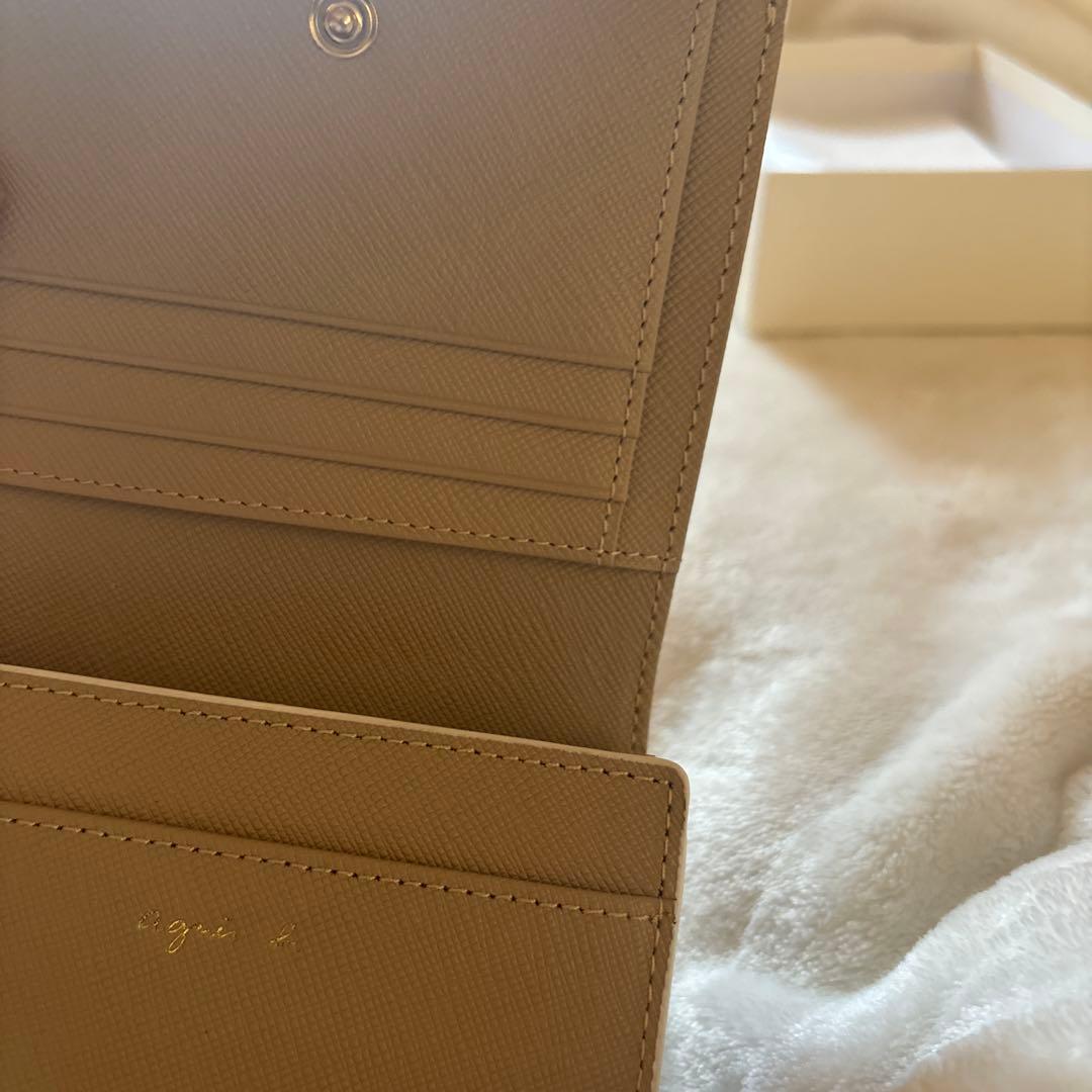 agnès b. 三つ折り財布 ベージュ