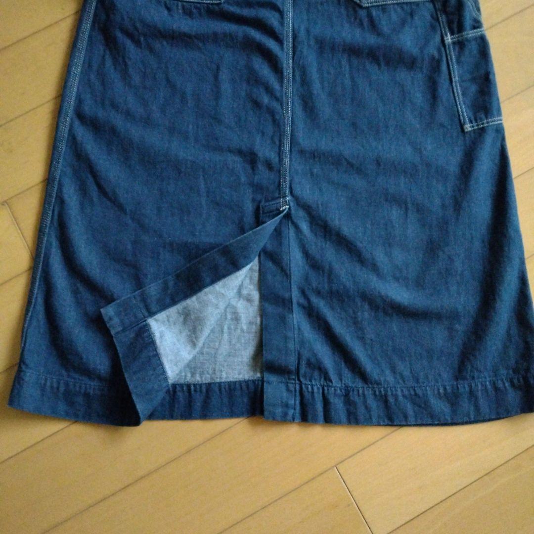 【美品】45R モンプチデニムのペインタースカート インディゴ／サイズ２