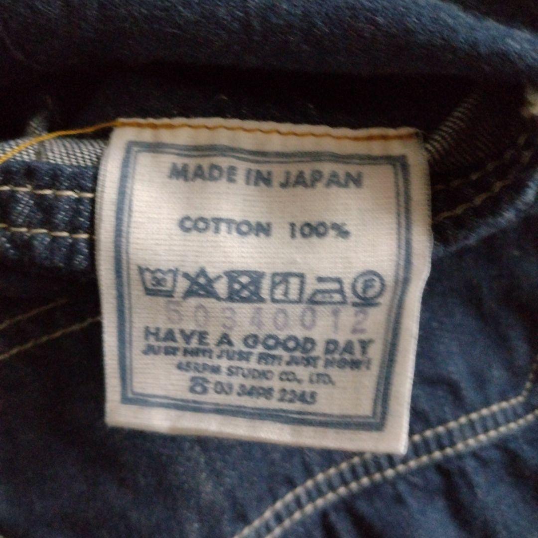 【美品】45R モンプチデニムのペインタースカート インディゴ／サイズ２