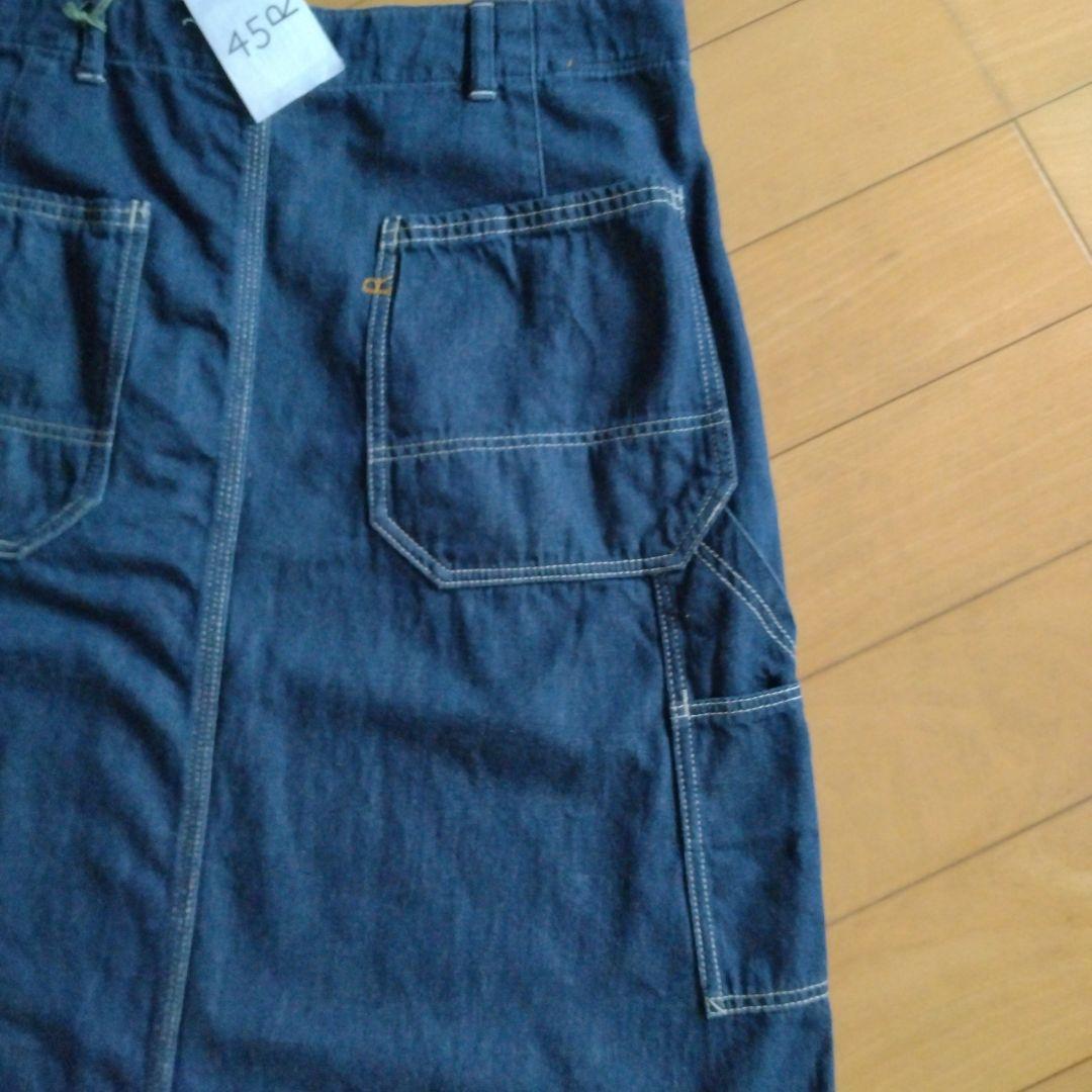 【美品】45R モンプチデニムのペインタースカート インディゴ／サイズ２