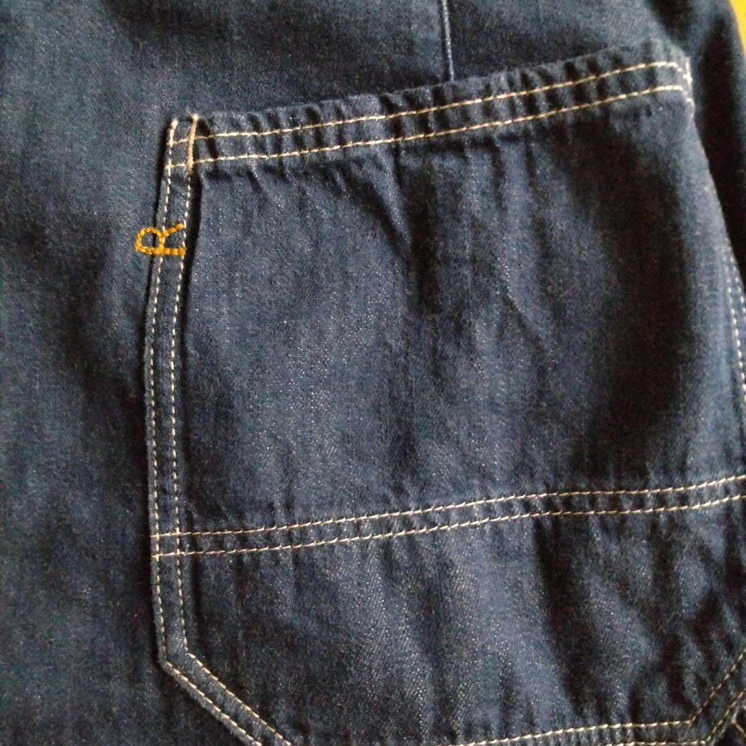 【美品】45R モンプチデニムのペインタースカート インディゴ／サイズ２