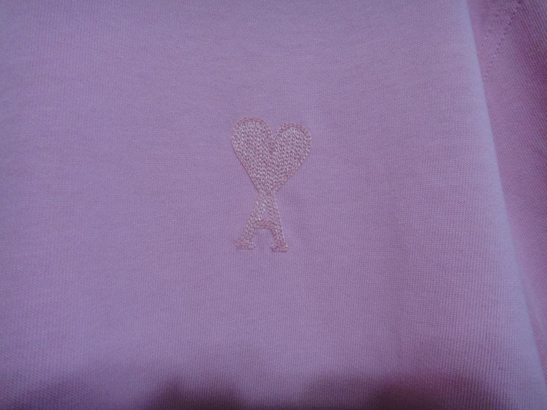 AMI ピンク Tシャツ ハート刺繍