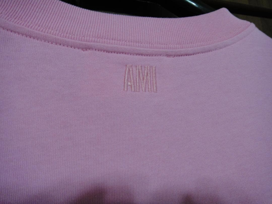 AMI ピンク Tシャツ ハート刺繍