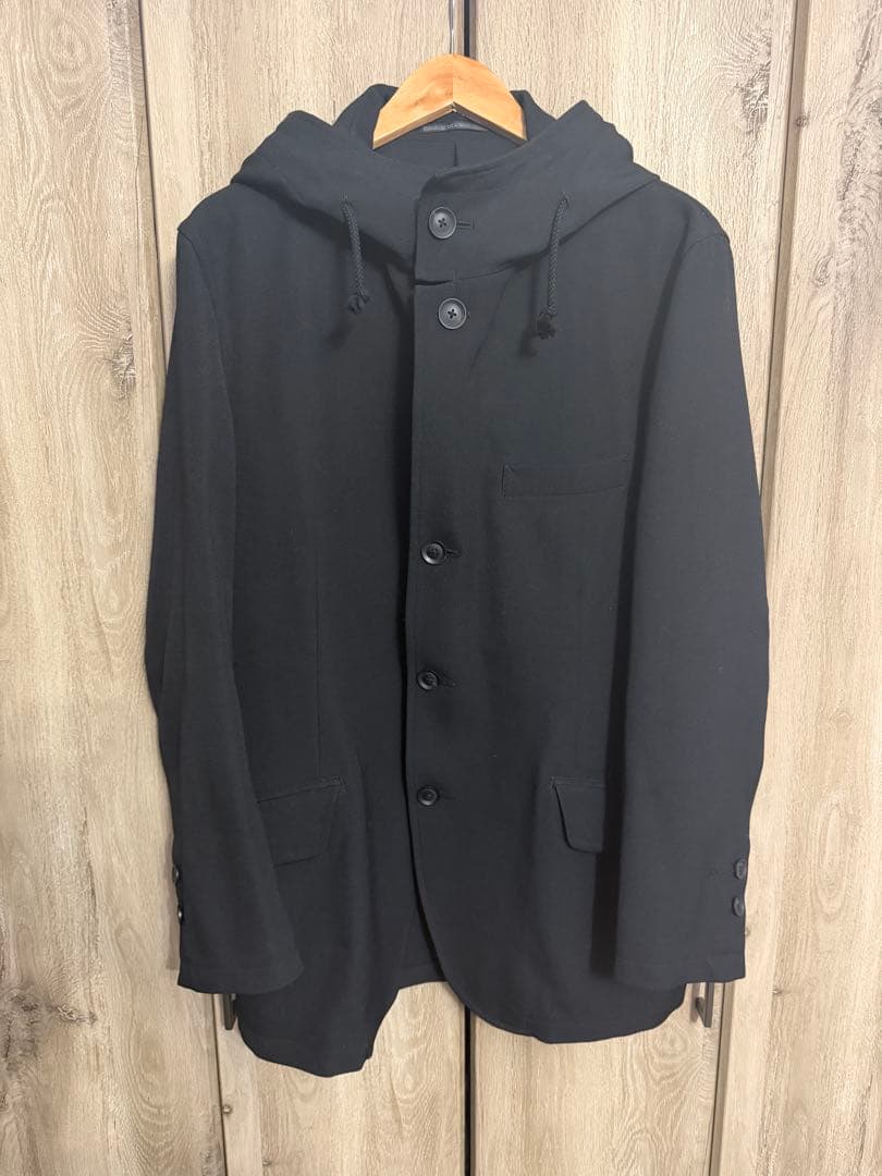 Yohji Yamamoto POUR HOMMEフードジャケット 黒 ギャバ