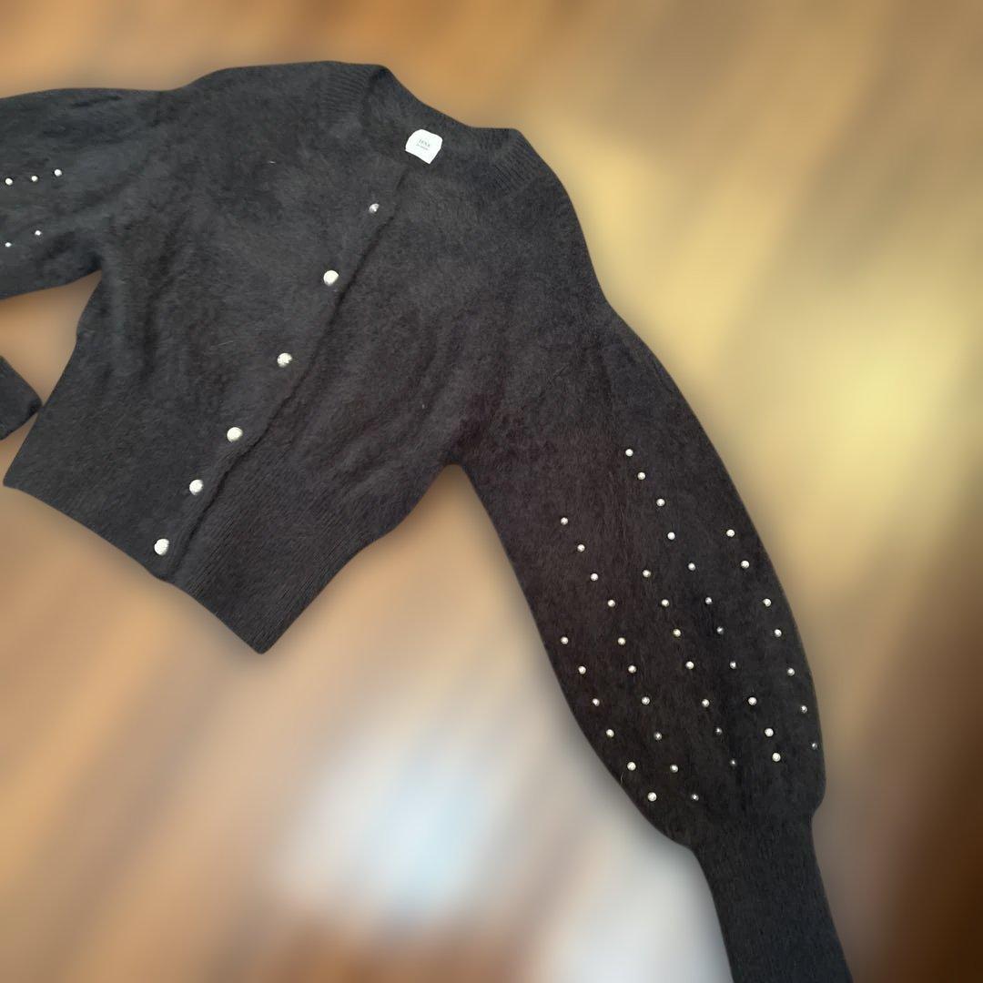 1月末まで　IENA LA BOUCLE シャギーパールカーディガン