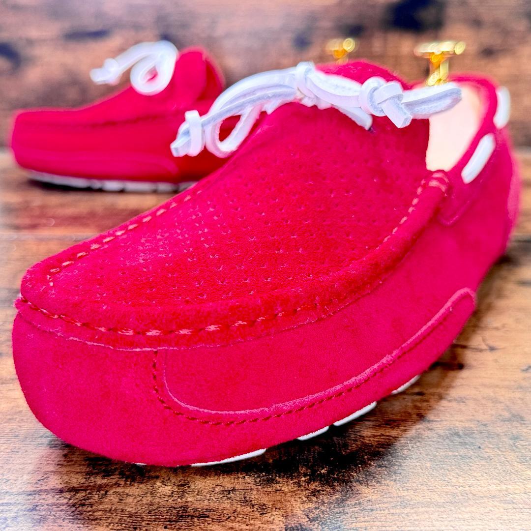 ☆即発 UGG 2WAY スエードドライビングシューズ 赤 26cm ローファ