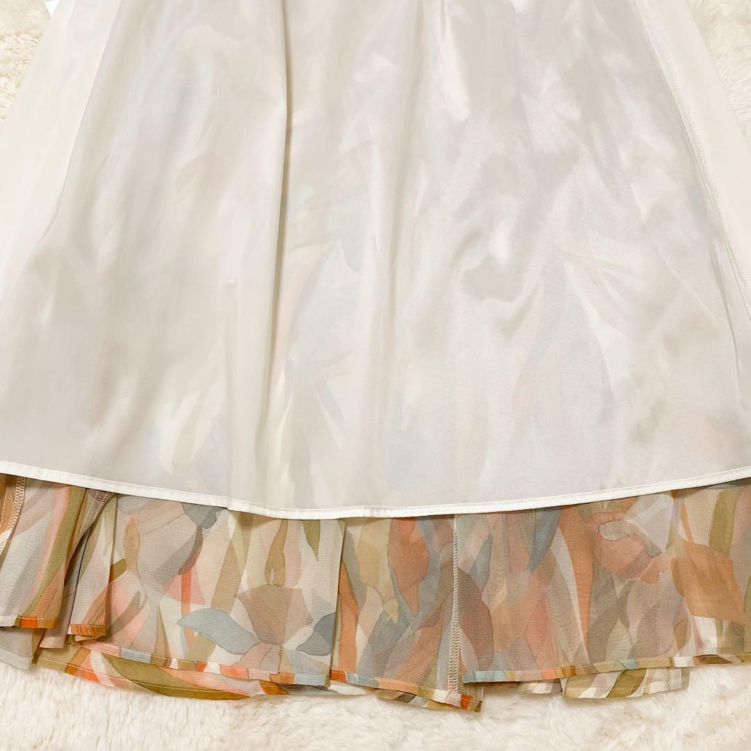 23区 Ratti ペインティングプリント スカート セージ系 華やか 上品 春