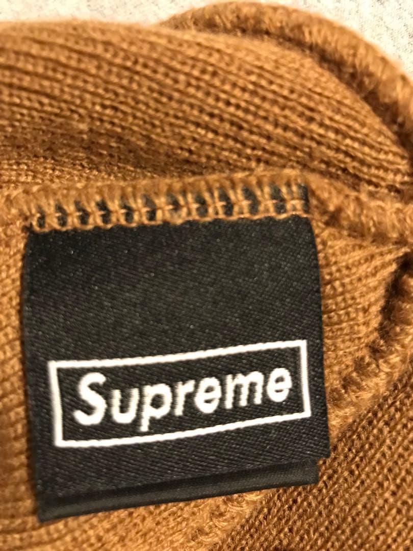 Supreme ブラウン ニット帽 ボックスロゴ ビーニー 17AW
