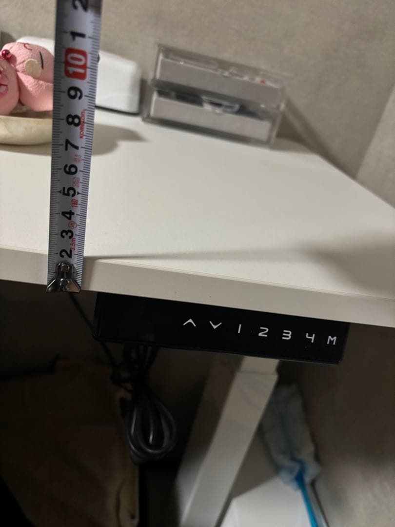 電動式ホワイトパソコンデスク 120cm幅