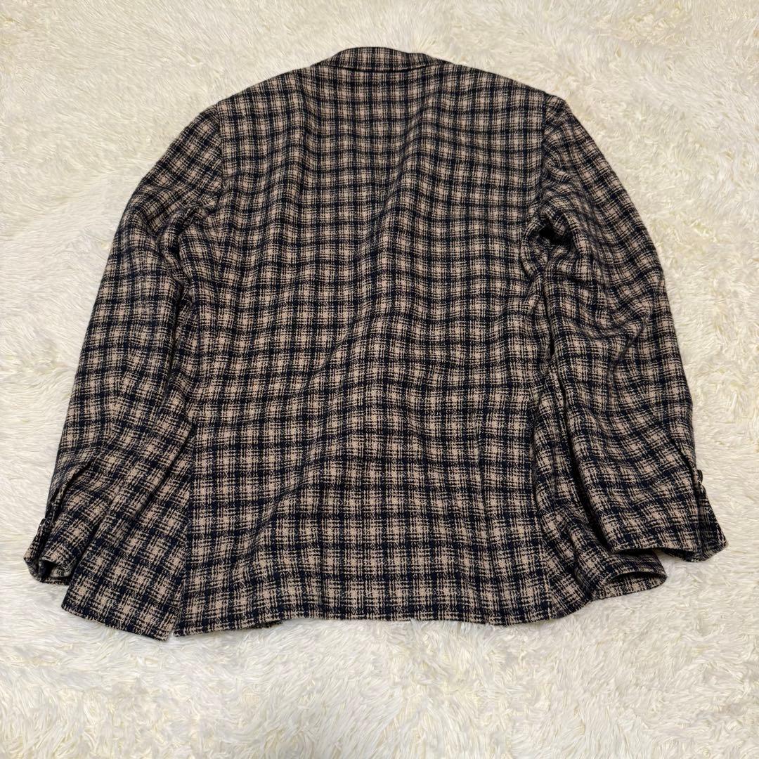 LARDINI ラルディーニ テーラードジャケット チェック リネン ウール
