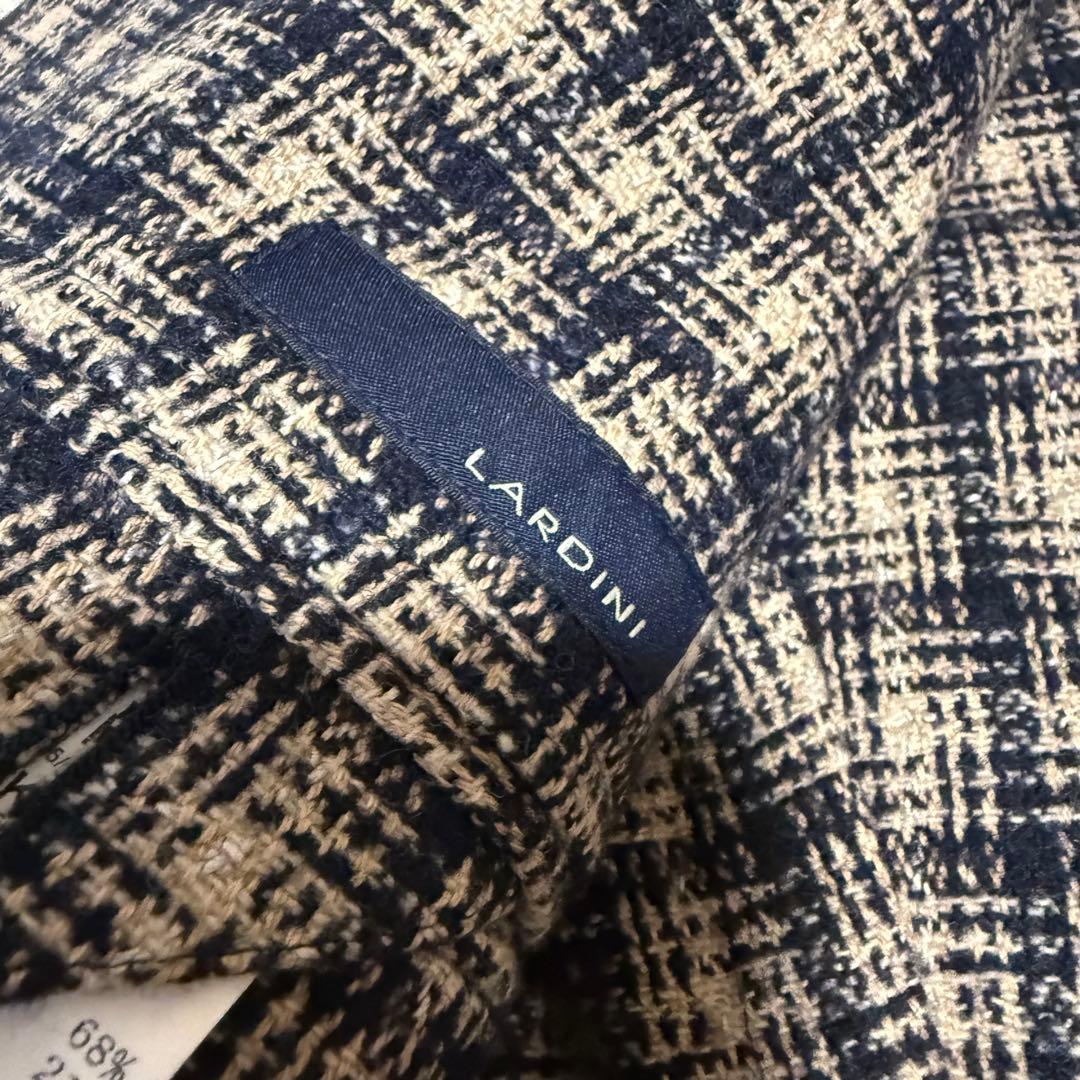 LARDINI ラルディーニ テーラードジャケット チェック リネン ウール