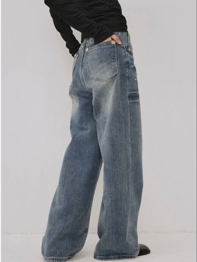 【Enewd nina】eyelet stud wide denim
