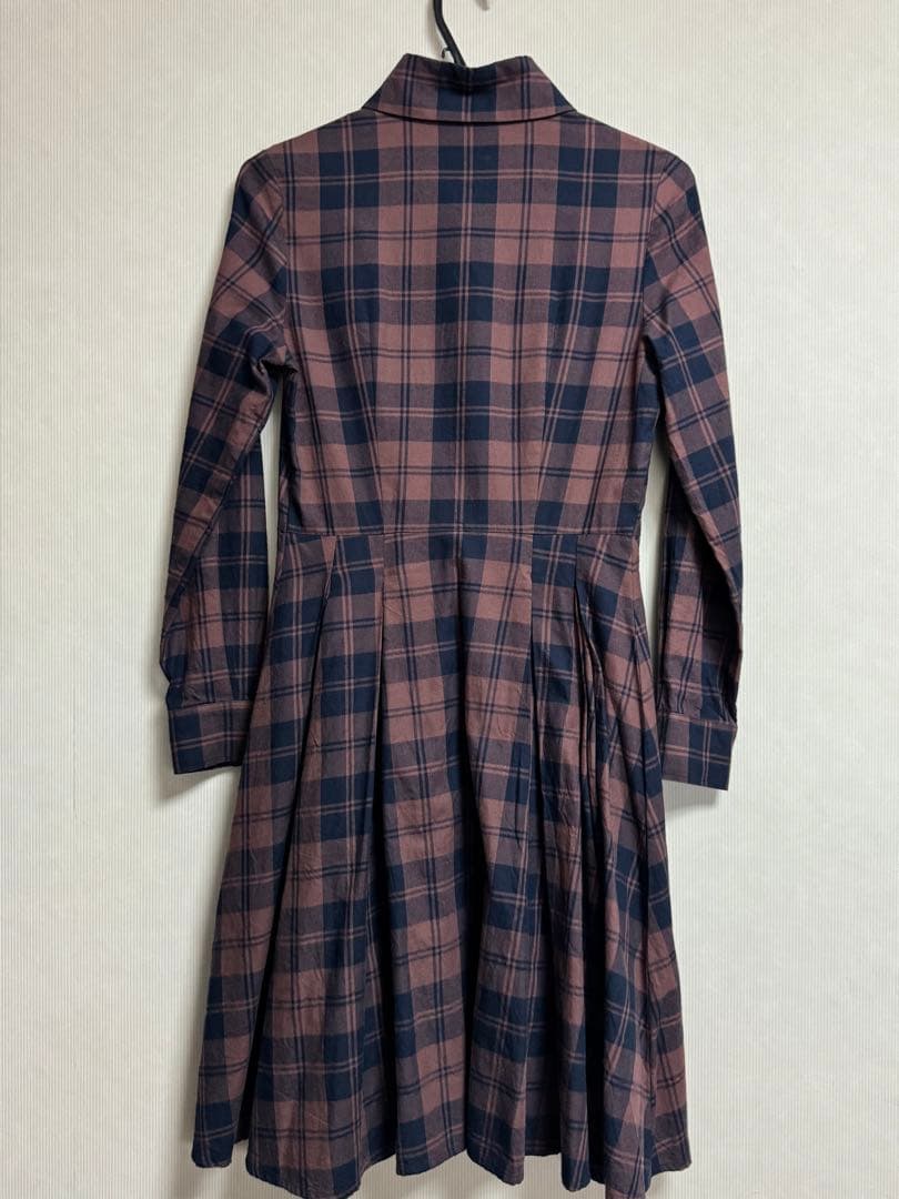 最終価格☆チェック柄シャツワンピース【ブラウン】