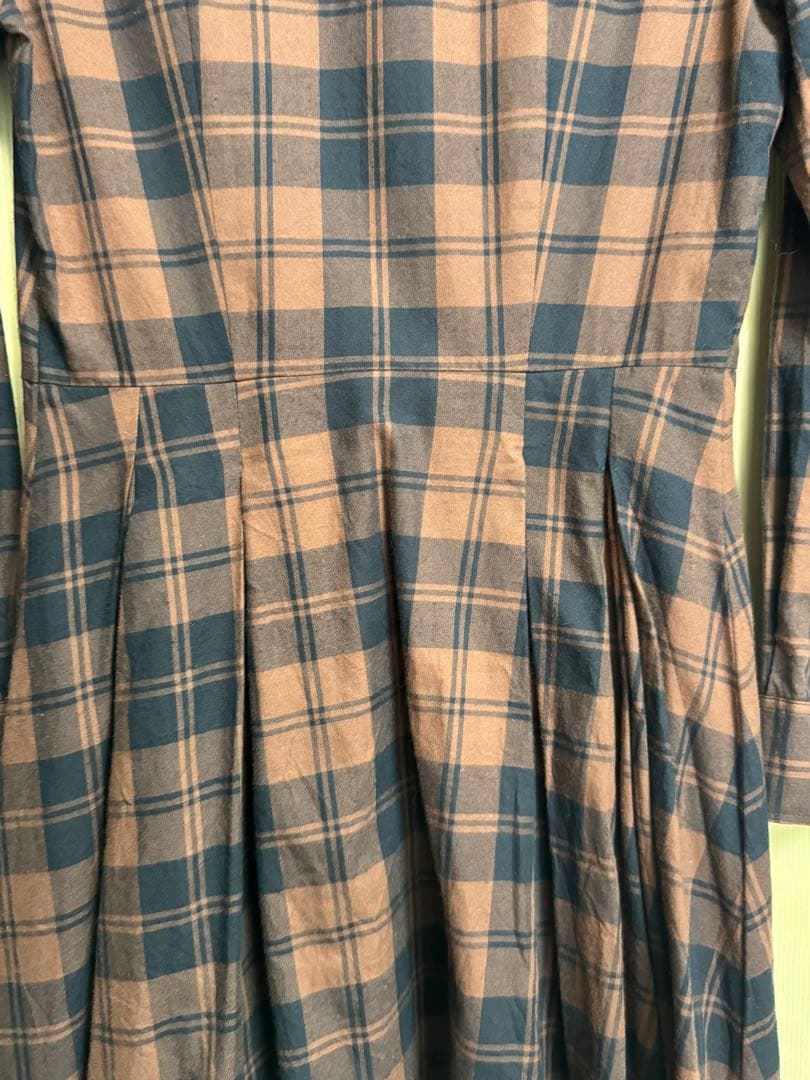 最終価格☆チェック柄シャツワンピース【ブラウン】