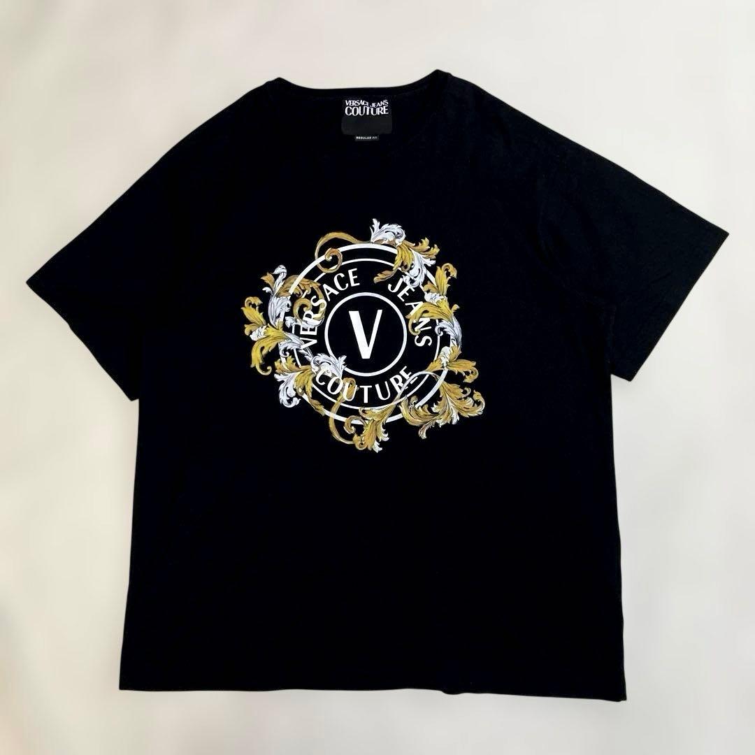 【るるーしゅ】ヴェルサーチ ジーンズクチュール Tシャツ　レターエンブレム