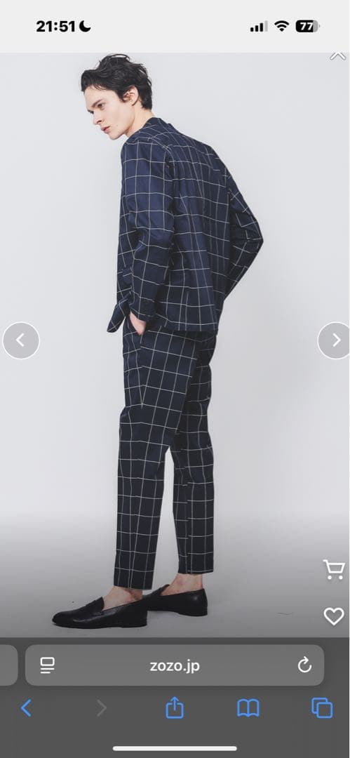 新品　アバハウス　タータンチェック　 セットアップ スーツ　ネイビー