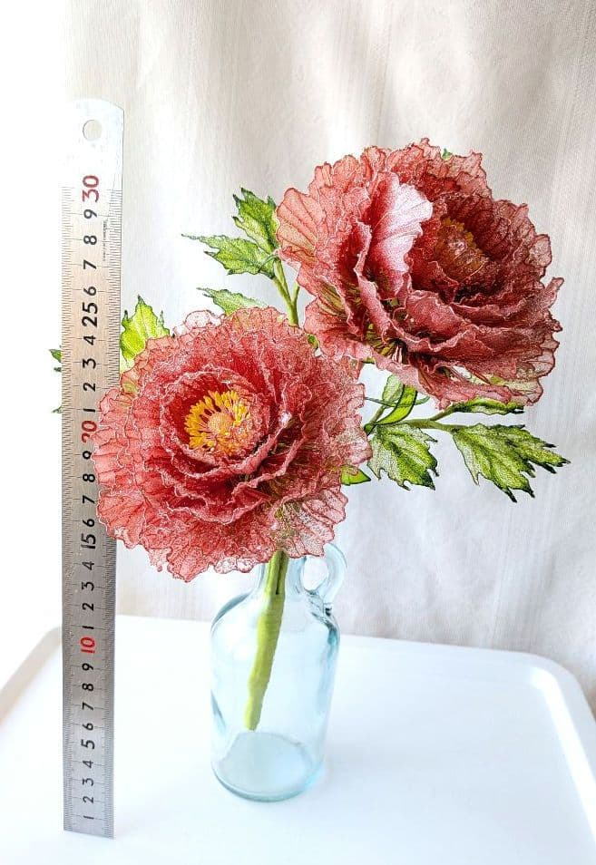牡丹の花　　　アメリカンフラワー　（ディップフラワー）