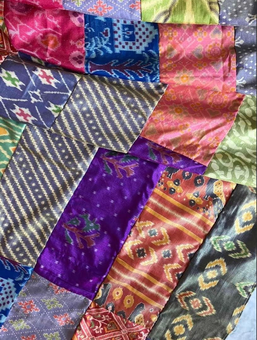 Silk Pachwork Curtain インドサリー　#A22 シングル