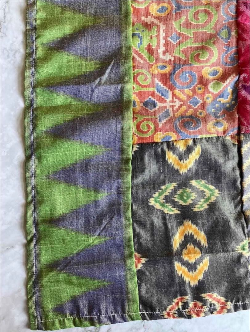 Silk Pachwork Curtain インドサリー　#A22 シングル
