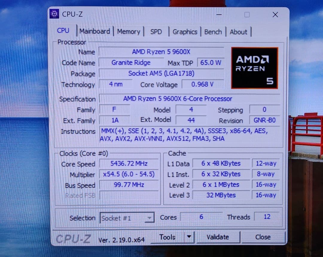 AMD Ryzen 5 9600X動作確認済み