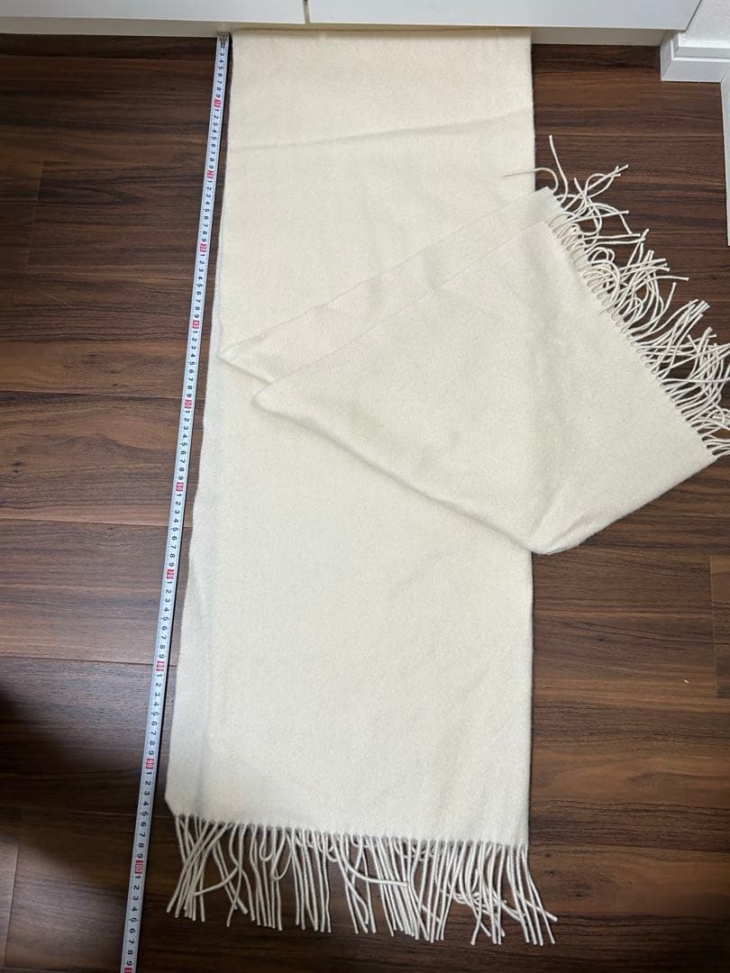 【美品】NOBLE ノーブル カシミヤ100%マフラー 白